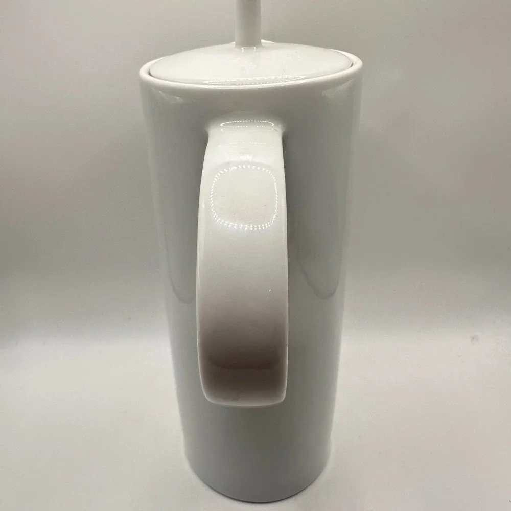 Vintage Vista Alegre Domo White Porcelain Tea/Coffee Pot &Lid Portugal Modernist